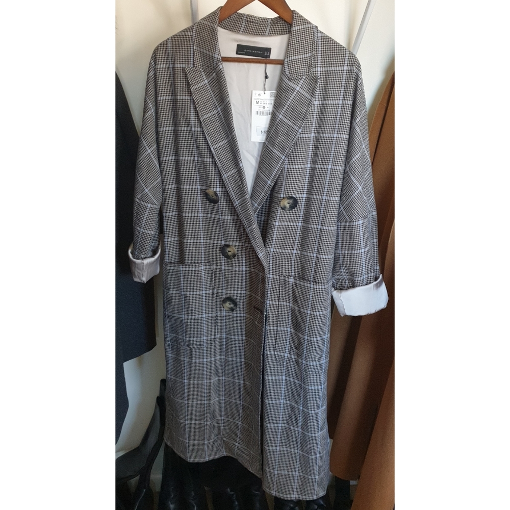NWT ZARA patch pockets Double-Breasted coat jacket - Picture 3 of 14